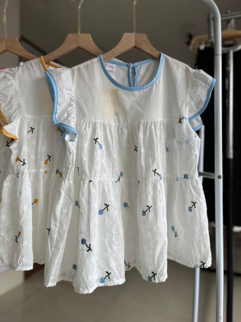 Floral Embroidered Cute Ladies Tops